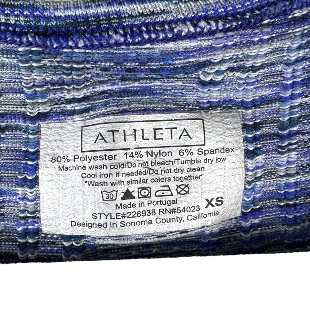 Athleta Breathe Blue Space Dye Ruched Tank Top XS - Picture 2 of 5